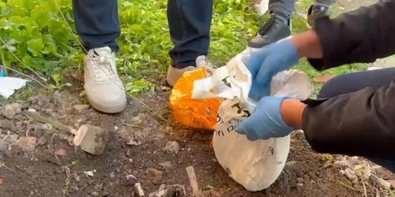 Samsun'da evin bahçesinde toprağa gömülü uyuşturucu ele geçirdi