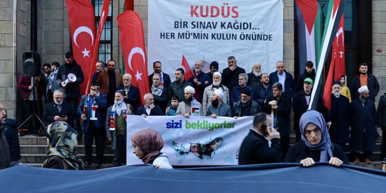 Trabzon'da Filistin'e destek yürüyüşleri devam ediyor