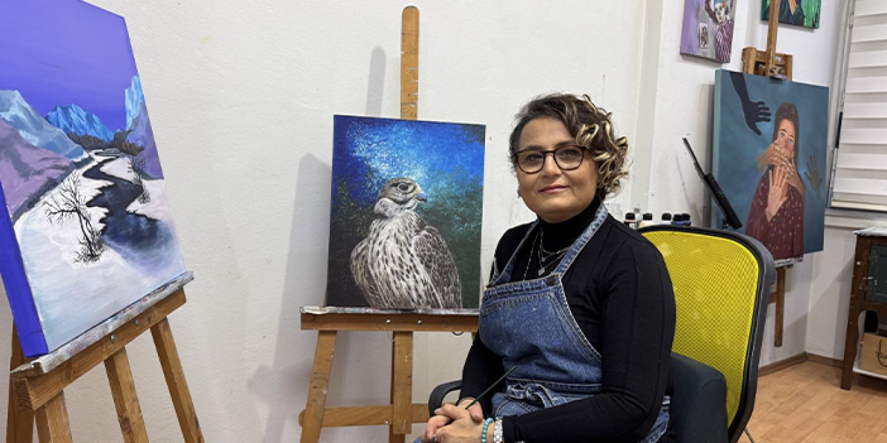 Trabzonlu doktor "hız ve huzuru" tuvale yansıtıyor