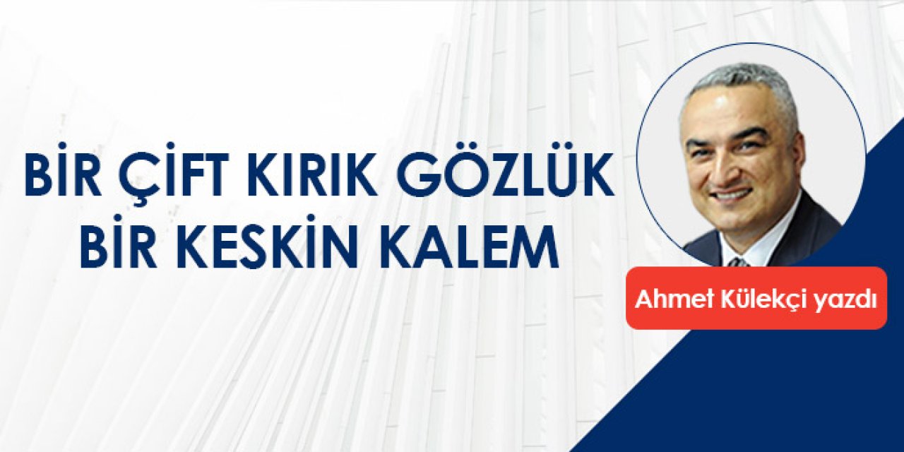 Bir çift kırık gözlük bir keskin kalem