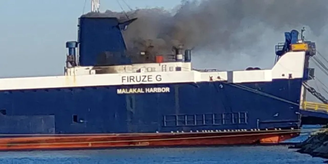 Samsun Limanı’nda gemi yangını!