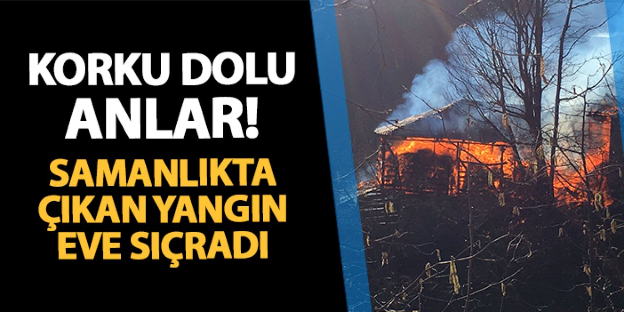 Giresun'da samanlıkta yangın! Alevler eve de sıçradı