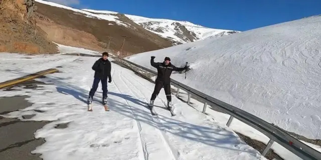 Giresun Eğribel’de kayak severler buluştu!