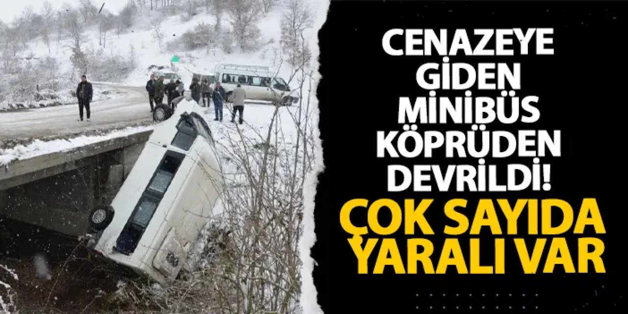 Samsun’da cenazeye giden minibüs köprüden devrildi! Çok sayıda yaralı var