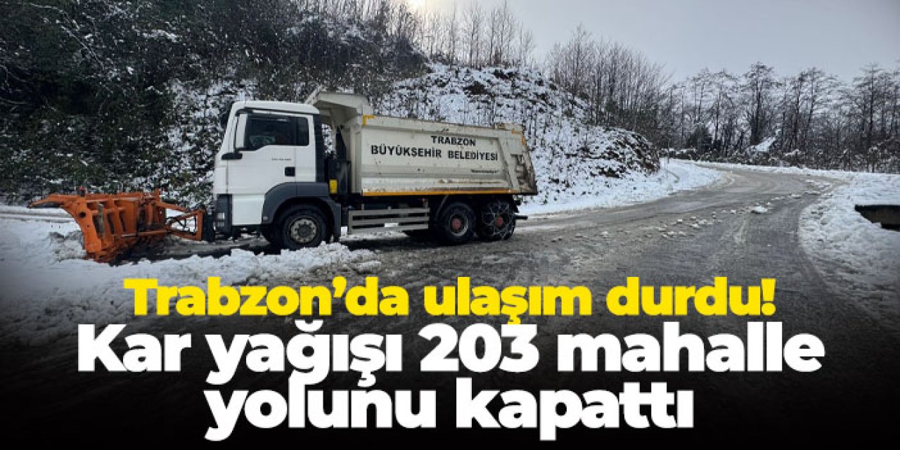 Trabzon’da ulaşım durdu! Kar yağışı 203 mahalle yolunu kapattı