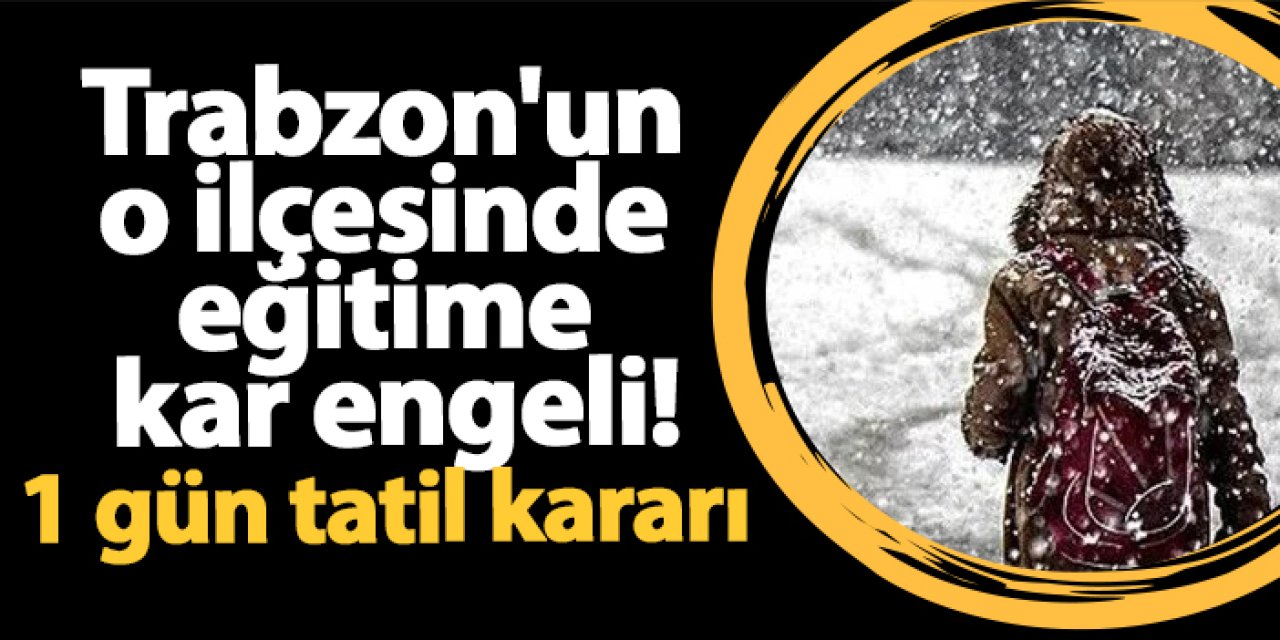 Trabzon'un o ilçesinde eğitime kar engeli! 1 gün tatil kararı