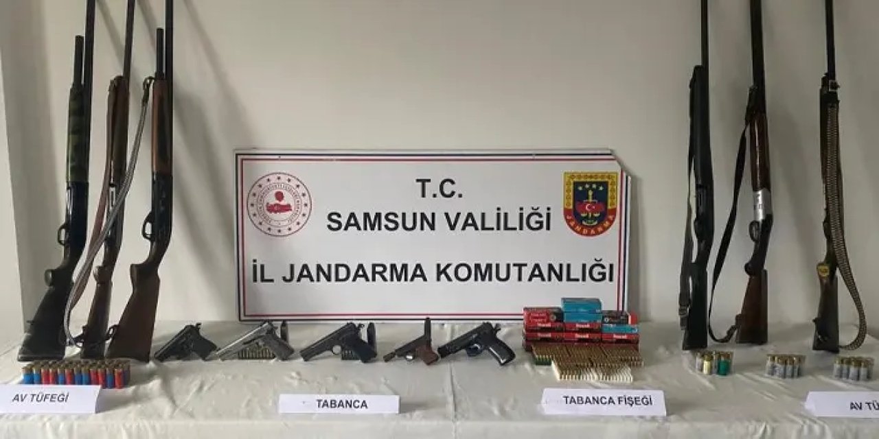 Samsun’da ruhsatsız silah ve mühimmat ele geçirildi!