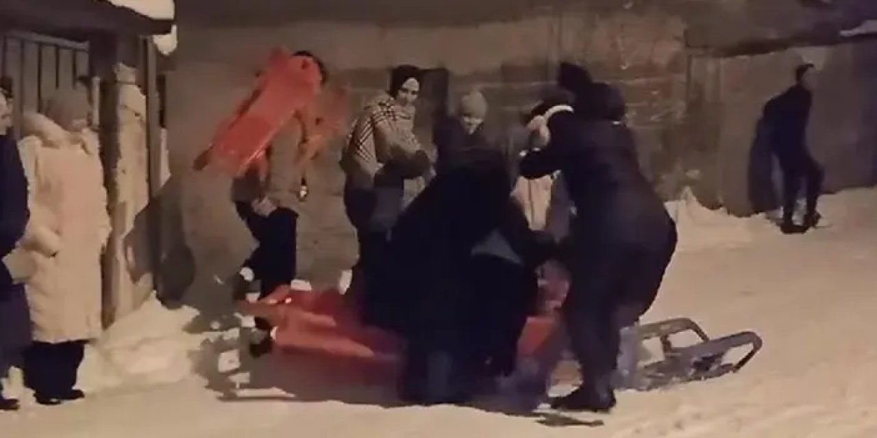 Samsun’da kızağını alan bu yokuşa koştu!