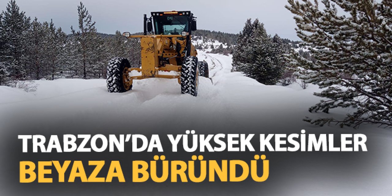 Kar yağışı Doğu Karadeniz’de köy yollarını kapattı, yüksekler beyaza büründü