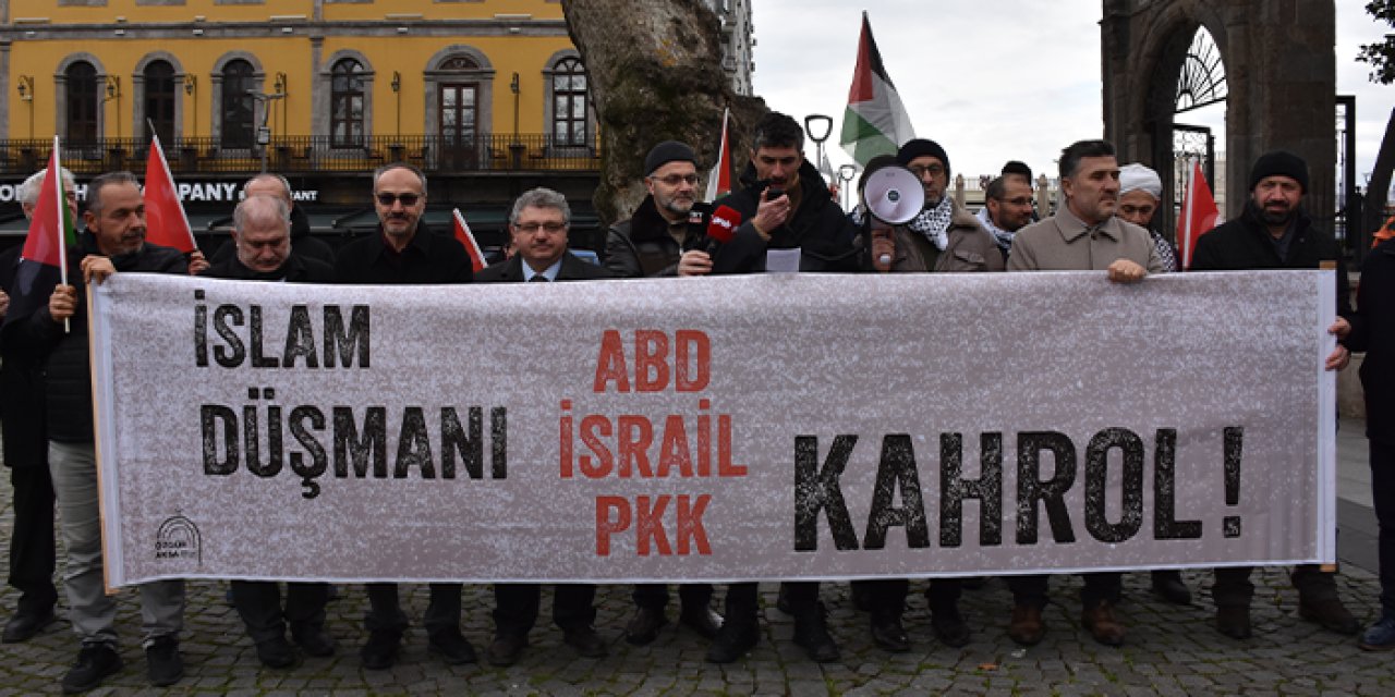 Trabzon'da ABD Başkanı Trump protesto edildi