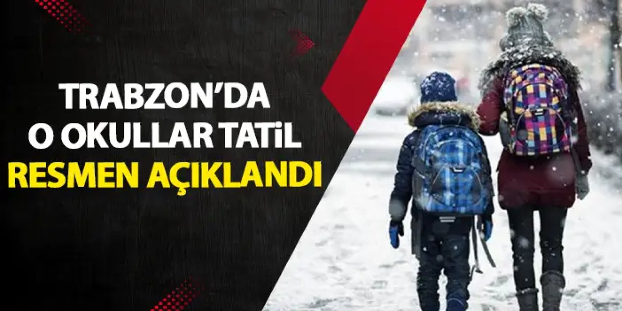 Trabzon'da o okullara kar tatili! Resmen açıklandı