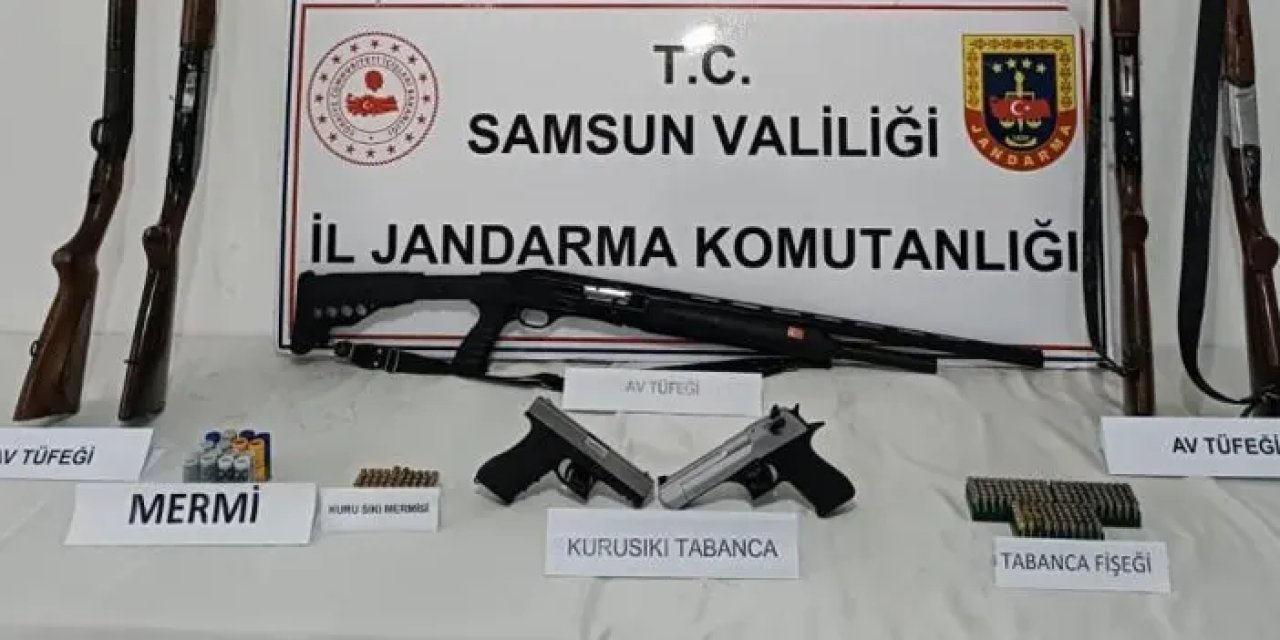 Samsun’da jandarmadan operasyon! Ruhsatsız silah ve mühimmat yakalandı