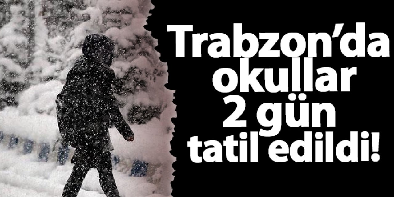 Trabzon'da eğitim öğretime 2 gün ara verildi!