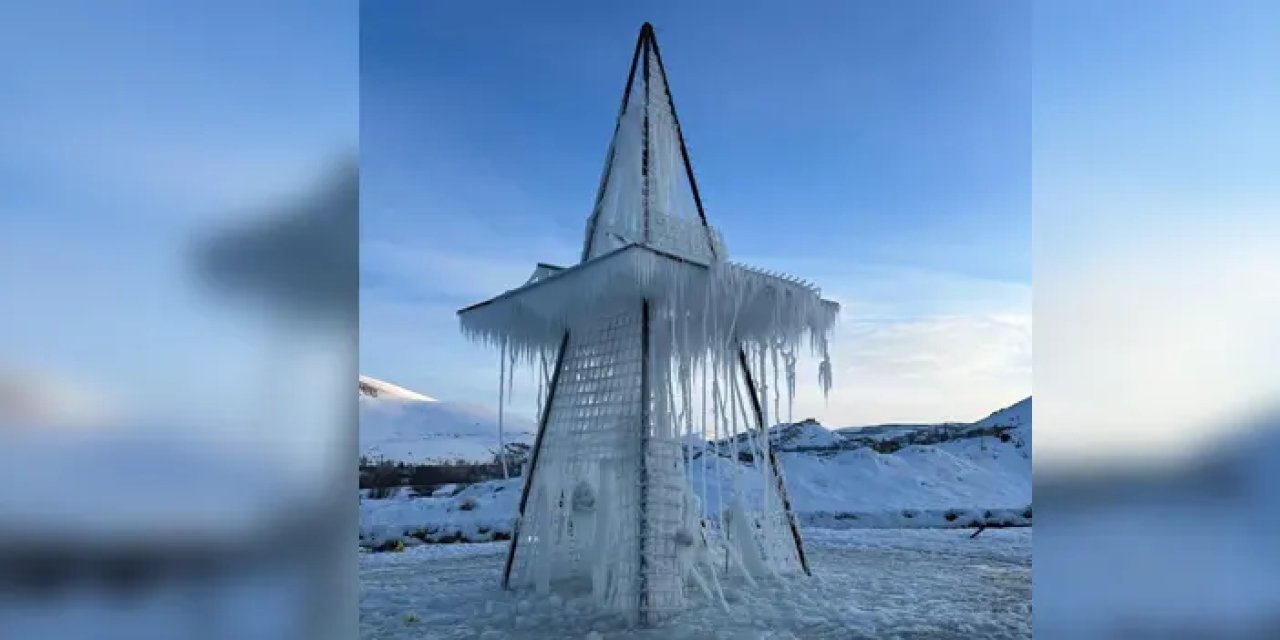 Bayburt’ta kadın gücüne dikkat çekildi! Buz heykeller işlendi