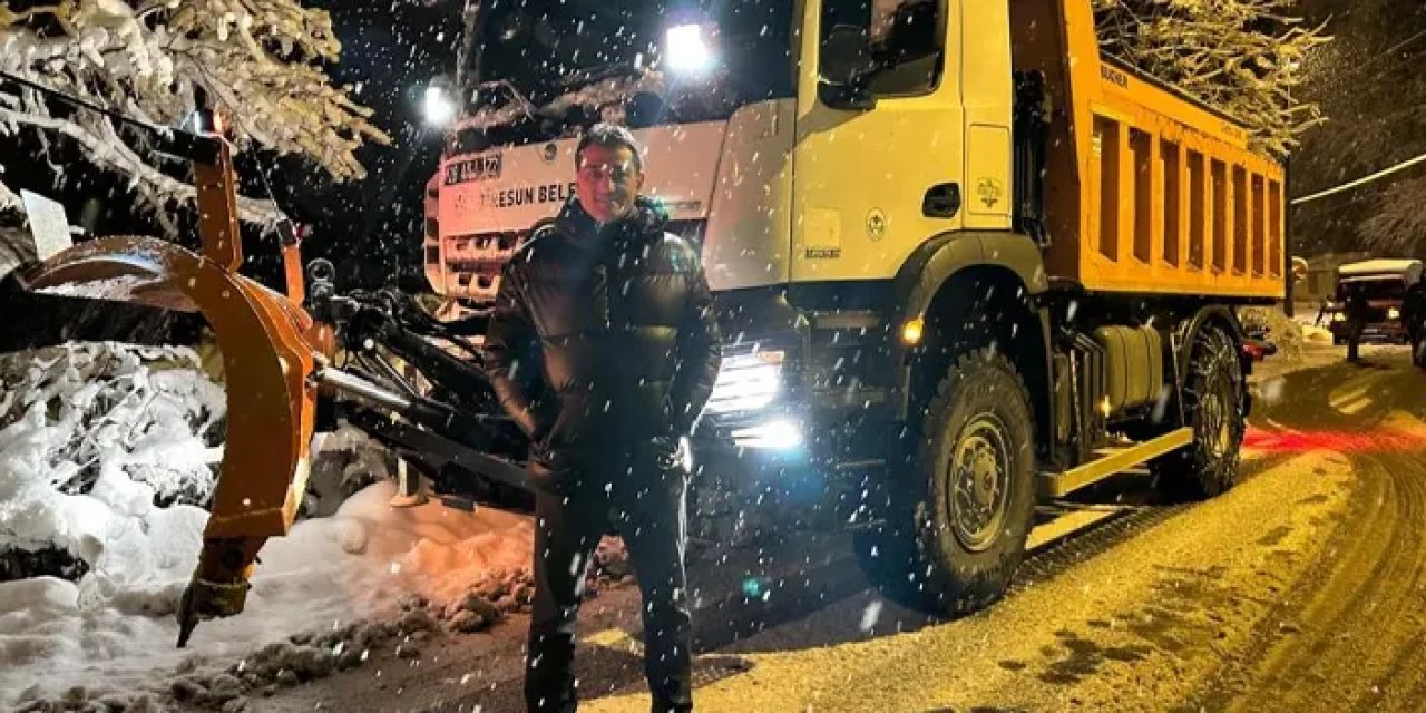Giresun Belediye Başkanı Köse kar çalışmalarını yerinde takip etti