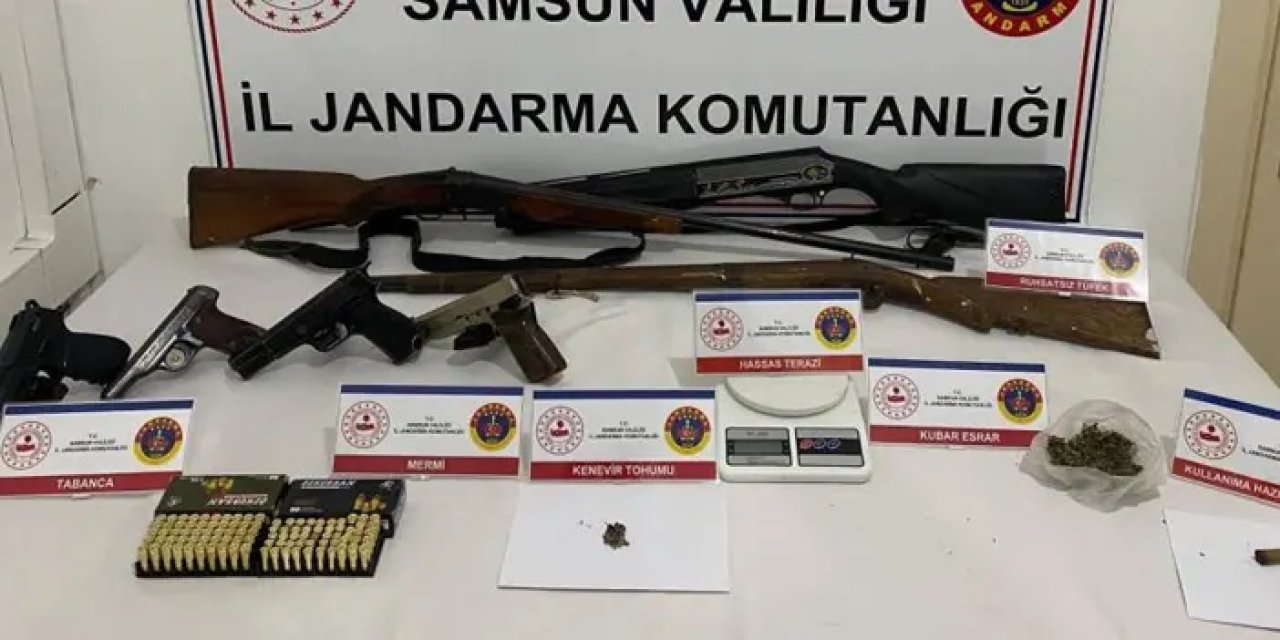 Samsun’da jandarmadan zehir ve silah operasyonu!