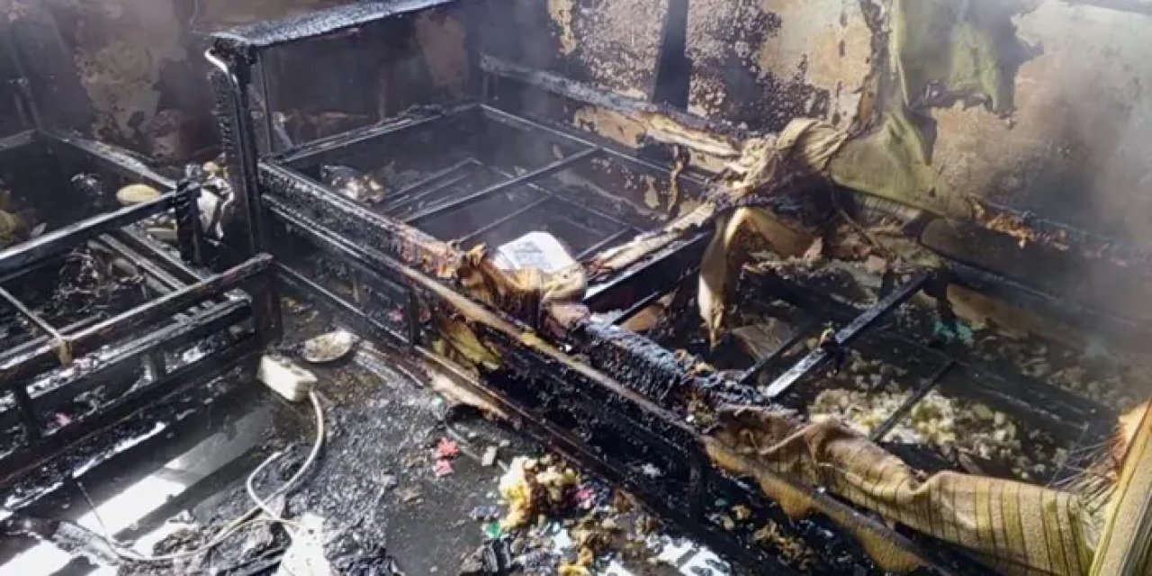 Samsun'da 2 katlı binada korkutan yangın!