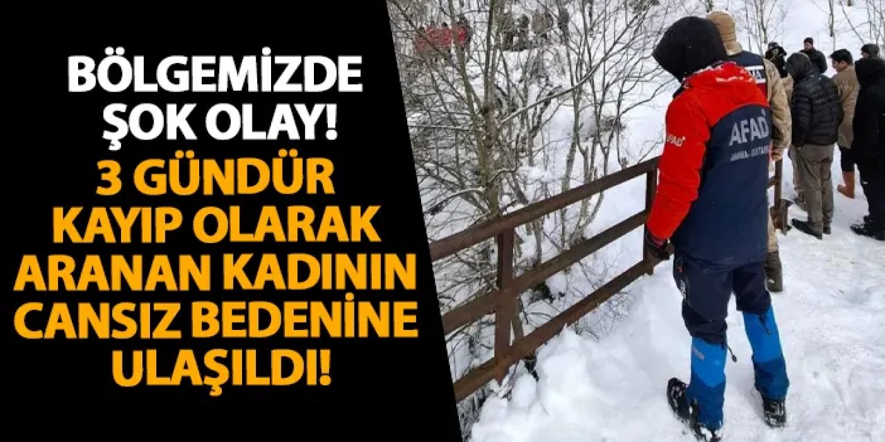 Ordu’da 3 gündür kayıp olarak aranan kadının cansız bedenine ulaşıldı!