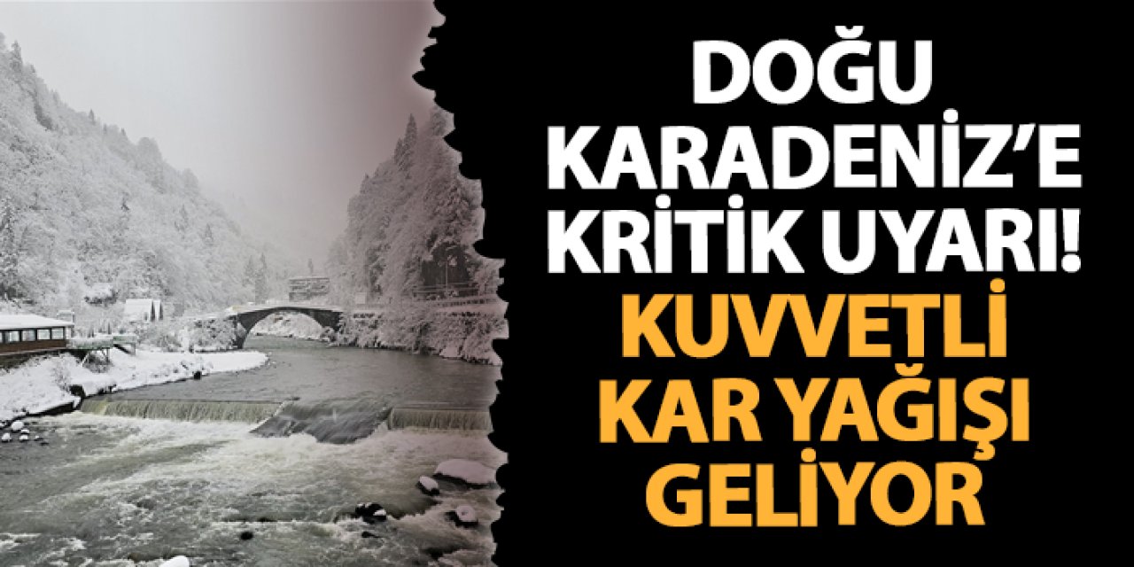 Doğu Karadeniz için uyarı! Kuvvetli kar yağışı geliyor