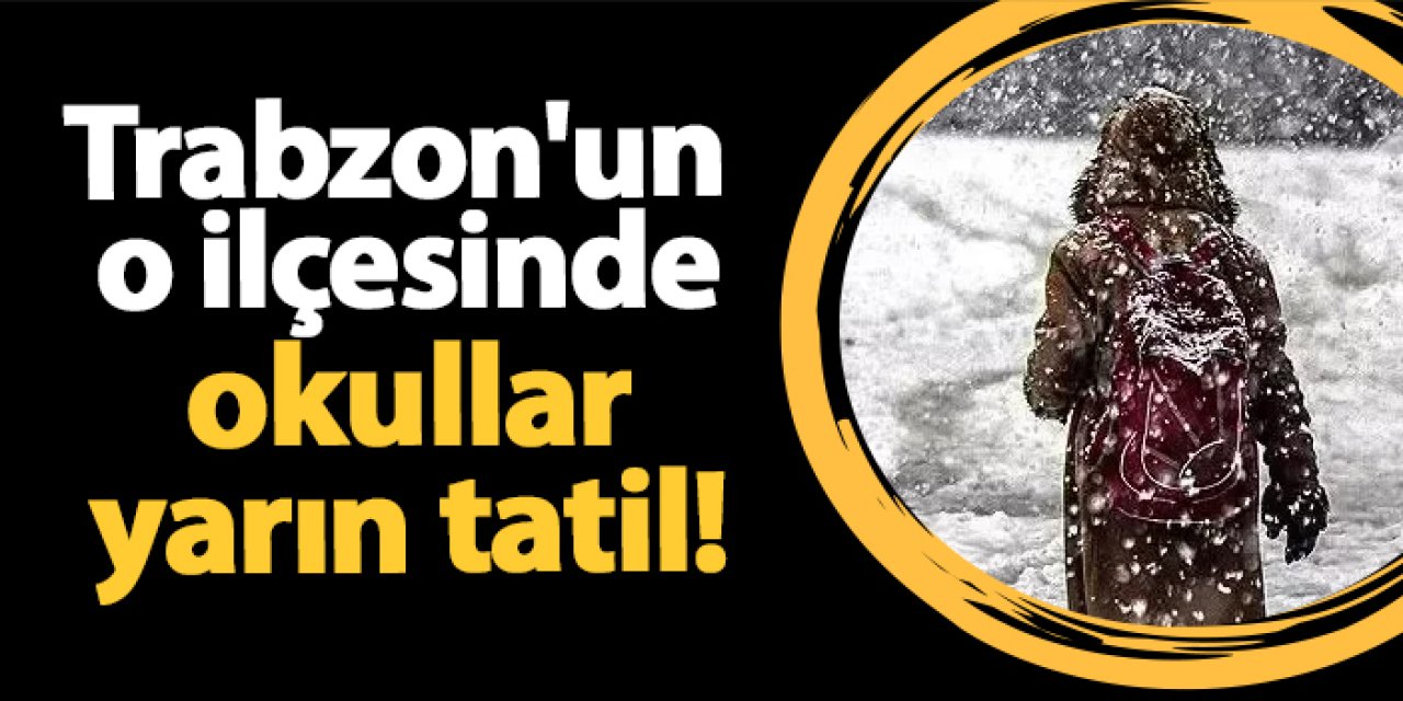 Trabzon'un o ilçesinde okullar yarın tatil!