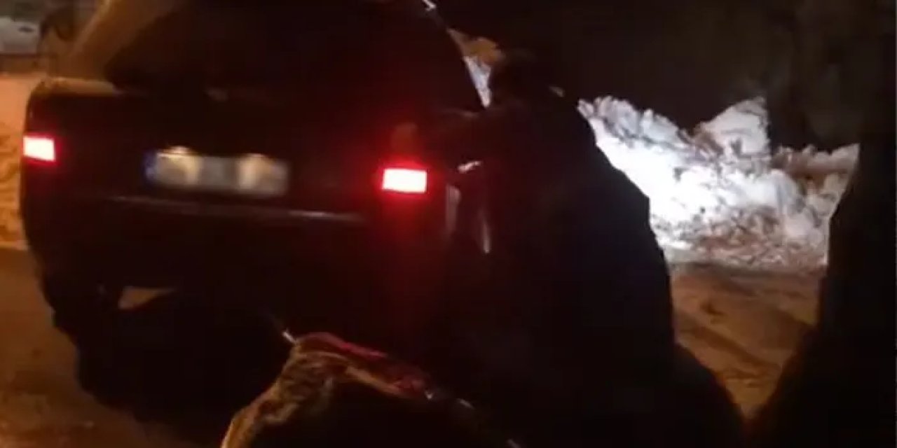 Rize’de kapanan yolu kendi imkanlarıyla açtı!