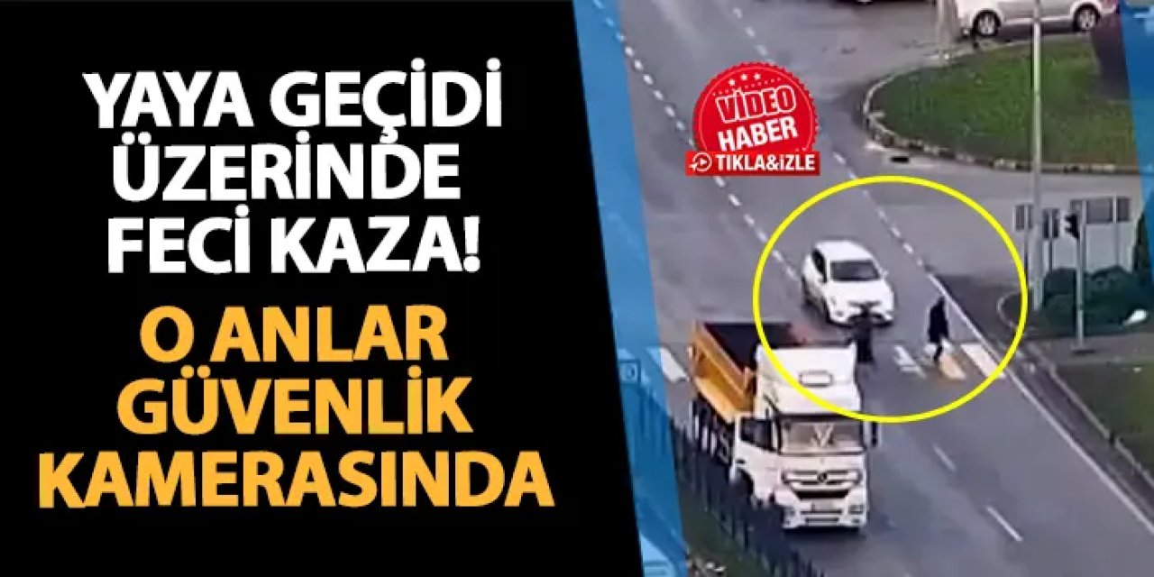 Giresun'da otomobil yaya geçidinde kadına çarptı! Kaza anı kamerada