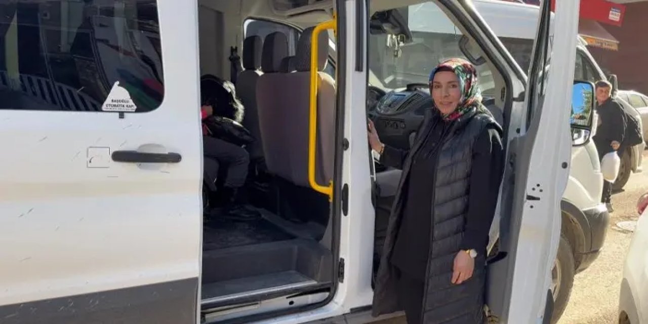 Ordu’da kadın okul servis şoförü 12 yıldır görev başında