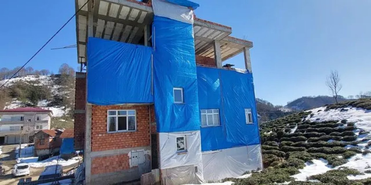 Rize’de bir soruna daha ilginç çözüm! Karadeniz usulü mantolama