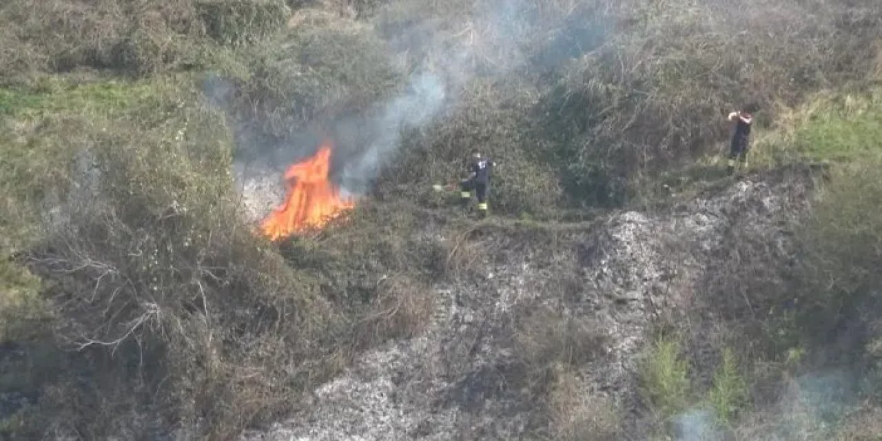 Samsun’da yangın paniği! Otluk alan alevlere teslim oldu