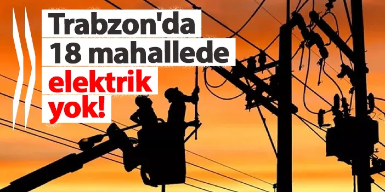 Trabzon'da 18 mahallede elektrik kesintisi! Ne zaman gelecek? 17 Mart 2025 elektrik kesintileri