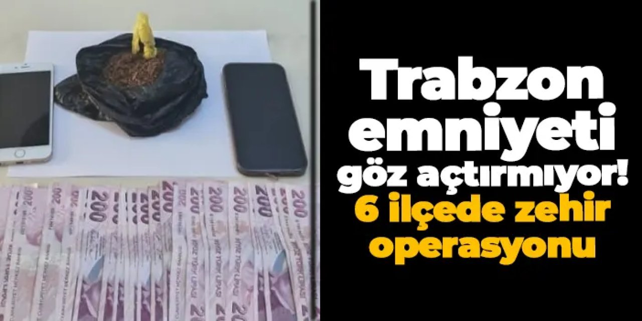 Trabzon’da 6 ilçede narkotik operasyonu! 37 kişi gözaltında