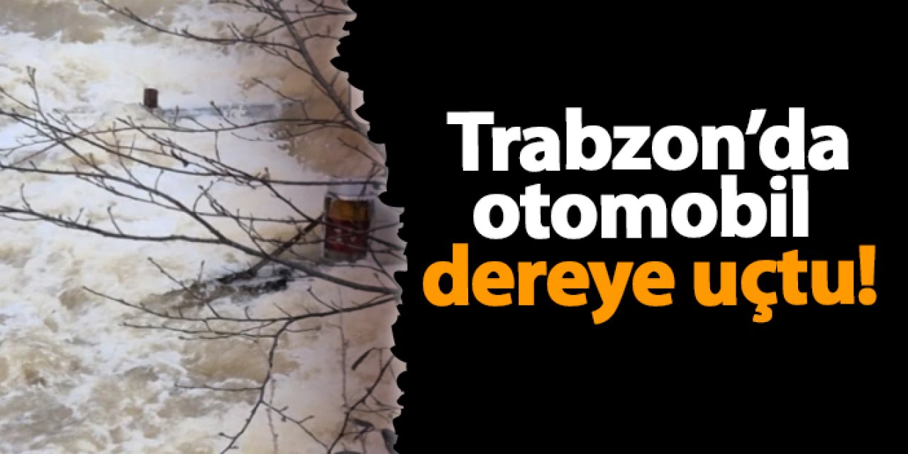 Trabzon’da direksiyon hakimiyetini kaybeden sürücü dereye uçtu