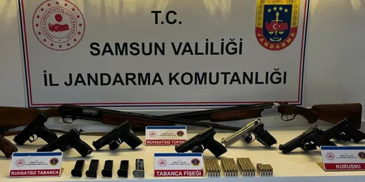 Samsun’da jandarmadan kaçak silah operasyonu! 7 adrese baskın