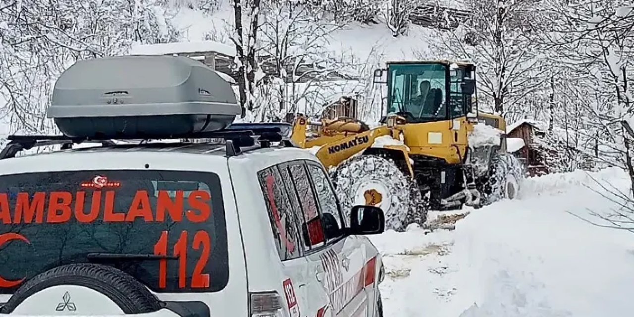 Giresun'da hasta için seferberlik: Kapanan köy yolu açıldı
