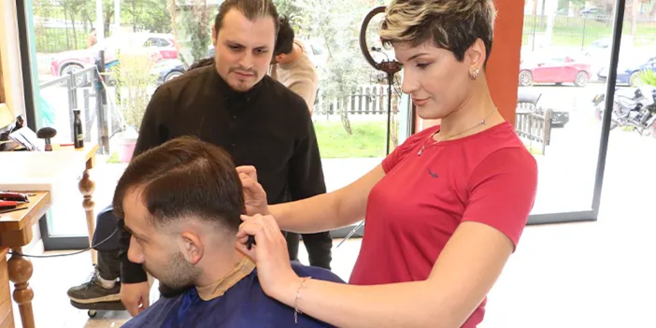 Ustura artık onun elinde: Samsunlu kadın berber önyargıları yıkıyor