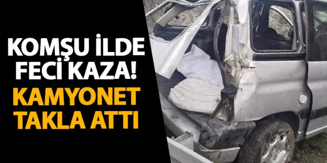 Gümüşhane’de feci kaza: Kamyonet takla attı, 4 kişi yaralandı