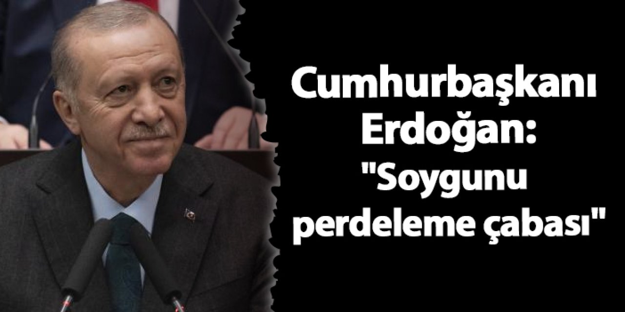 Cumhurbaşkanı Erdoğan "Soygunu perdeleme çabası"