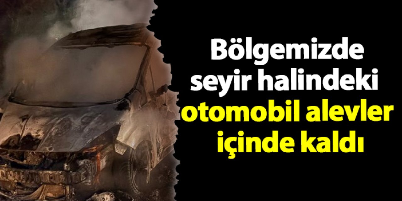 Gümüşhane'de seyir halindeki otomobil alevler içinde kaldı
