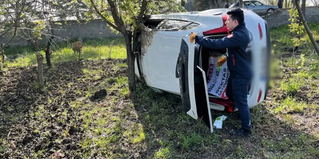 Samsun’da devrilen otomobilin sürücüsü aranıyor!