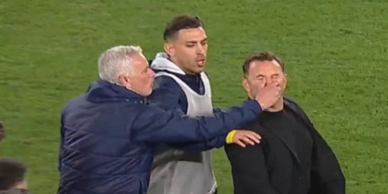 Fenerbahçe - Galatasaray maçında rezil anlar! Mourinho Okan Buruk'un burnunu sıktı