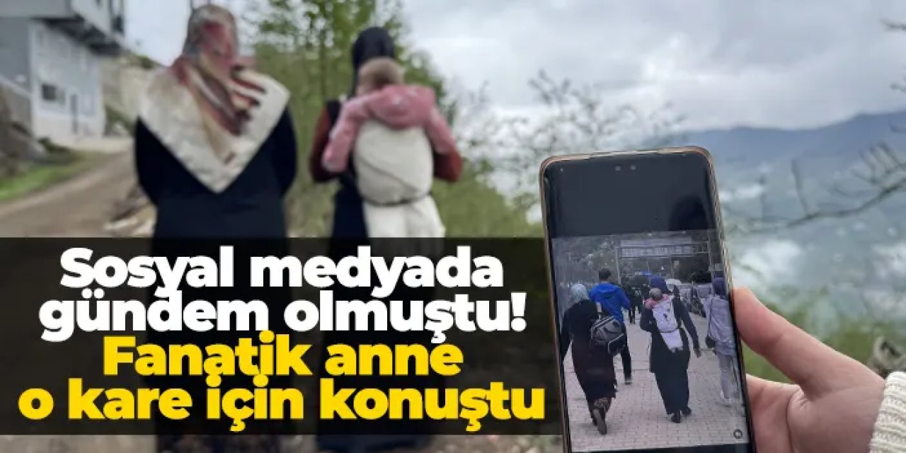 Trabzon'da sırtındaki bebeğiyle Trabzonspor maçına gitmişti! Fanatik anne gündem olan o kare için konuştu