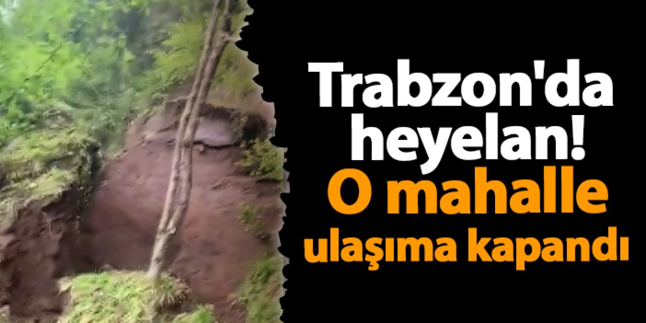 Trabzon'da heyelan! O mahalle ulaşıma kapandı