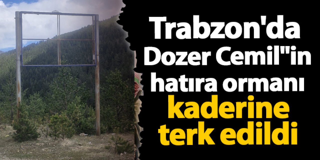 Trabzon'da Dozer Cemil"in hatıra ormanı kaderine terk edildi