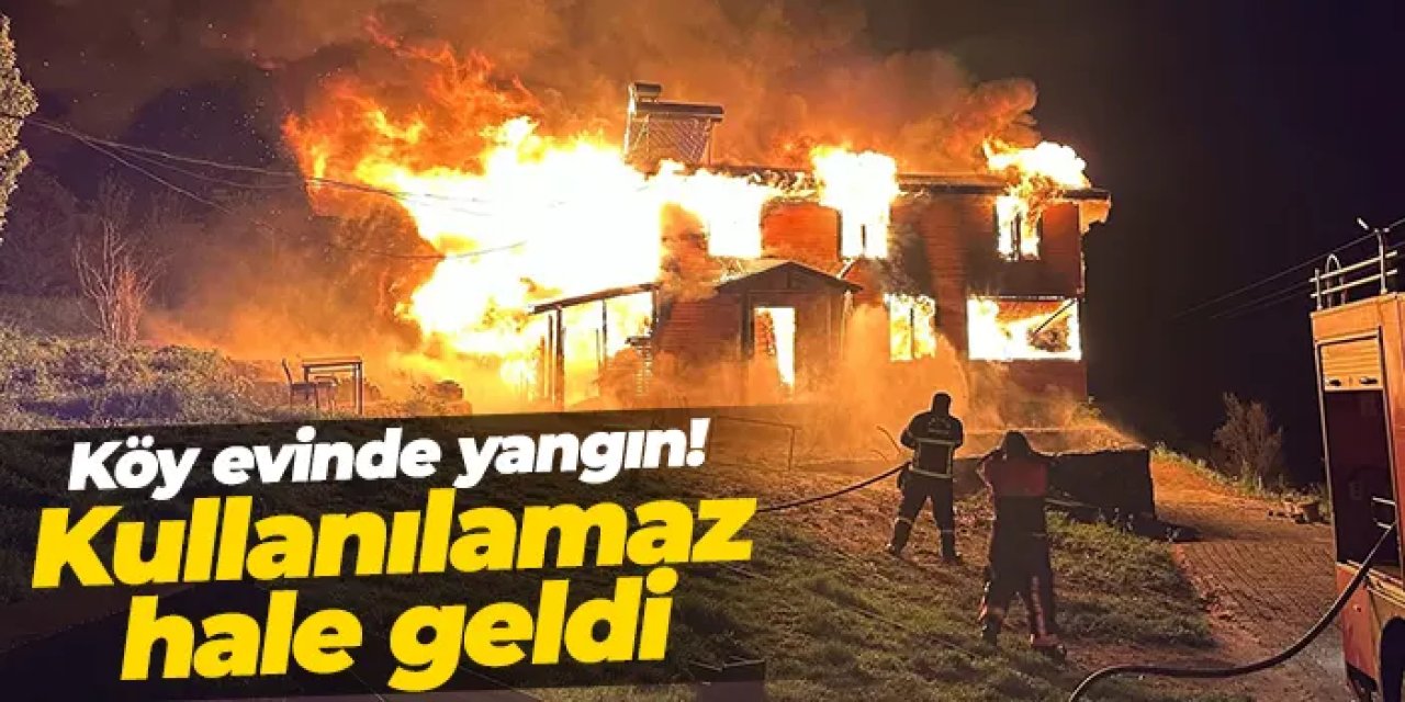 Artvin’de köy evinde yangın: İki katlı ahşap ev küle döndü
