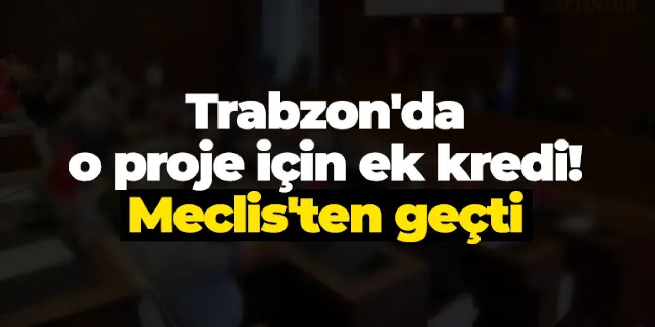 Trabzon'da o proje için ek kredi! Meclis'ten geçti