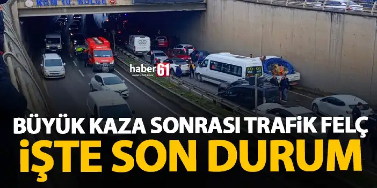 Trabzon'da trafik felç! Kuyruk Yomra'ya kadar uzandı