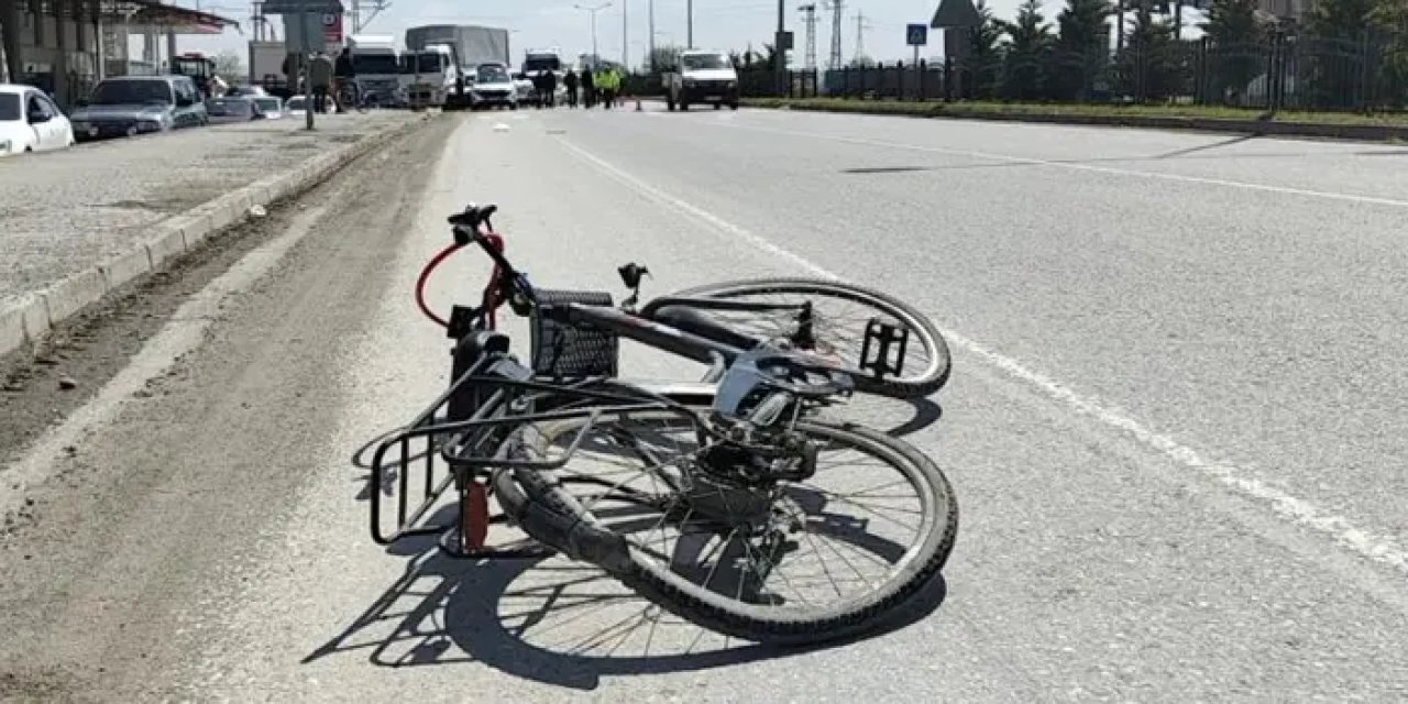 Samsun’da kamyonet bisikletliye çarptı!