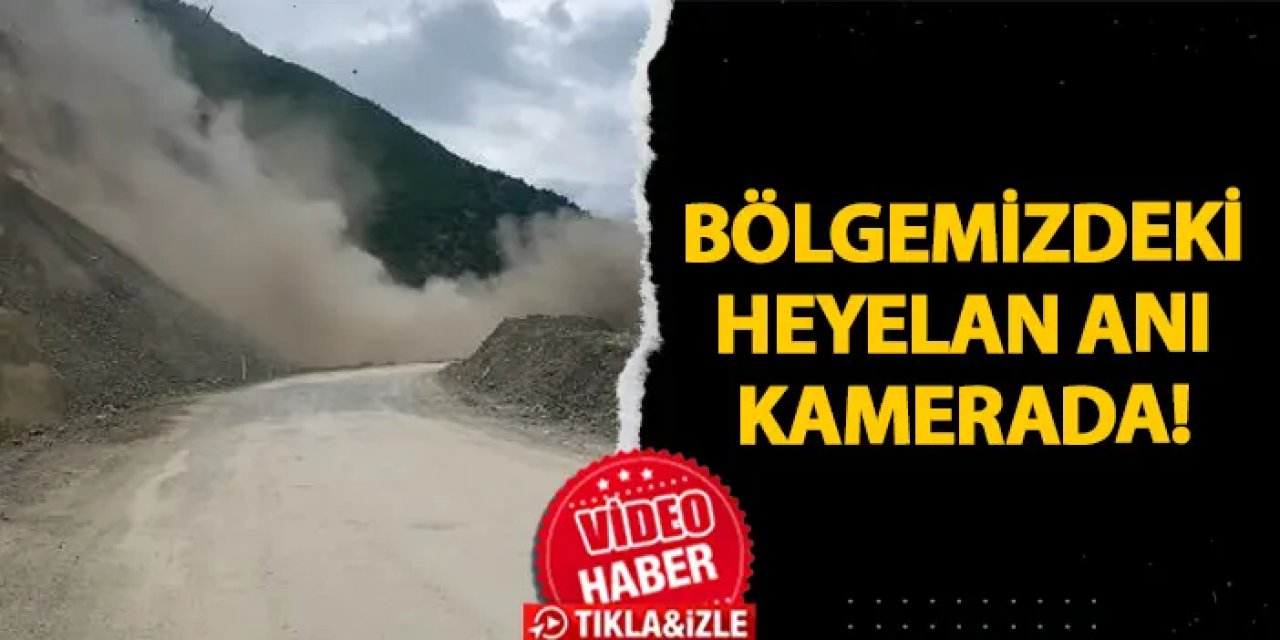 Artvin-Şavşat Karayolu’nda heyelan anı kamerada!