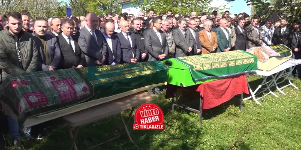 Samsun'da hayatını kaybeden baba ve 2 kızı toprağa verildi