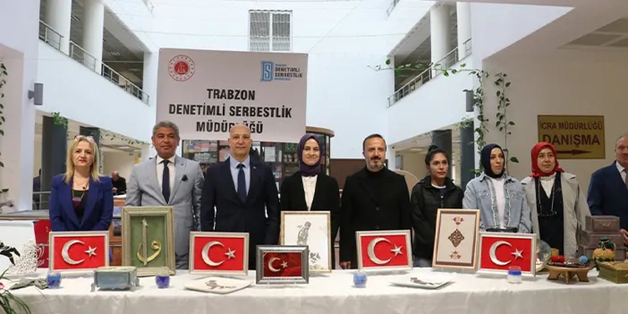 Trabzon'da denetimli serbestlik yükümlüleri için el sergisi açıldı